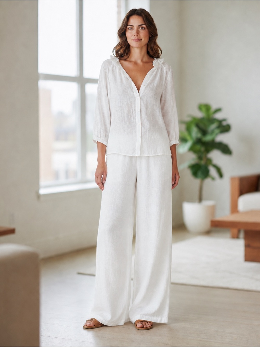 White linen pants. Nwot
